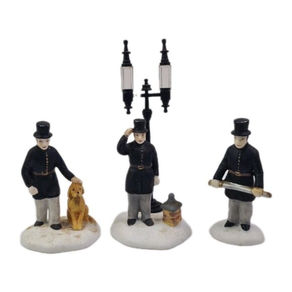 Department 56 Snow Village "Constables" 5579-4 Christmas Accessories Set Of 3 - Picture 1 of 7
